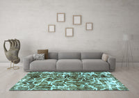 Machine Washable Abstract Light Blue Modern Rug, wshabs1945lblu