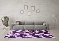 Machine Washable Abstract Pink Modern Rug, wshabs1946pnk