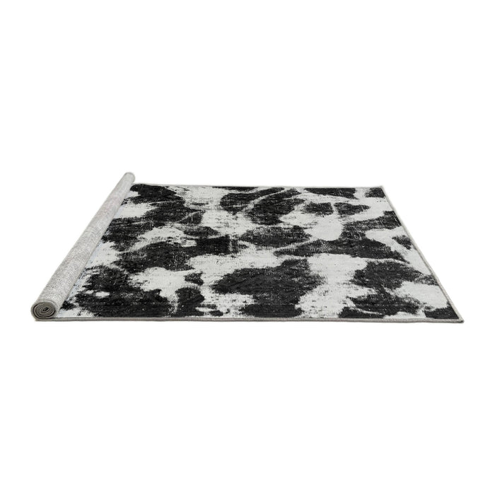 Sideview of Machine Washable Abstract Gray Modern Rug, wshabs1946gry