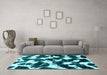 Machine Washable Abstract Light Blue Modern Rug in a Living Room, wshabs1946lblu