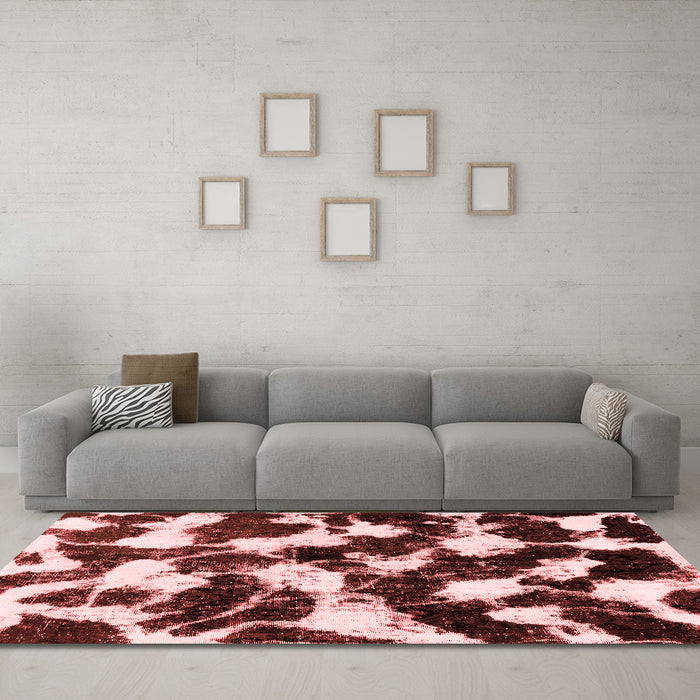 Modern Red Washable Rugs