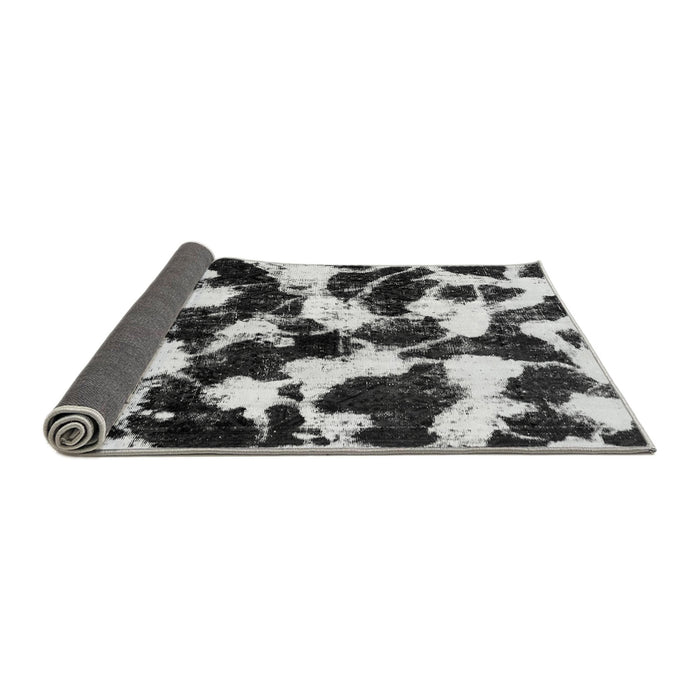 Sideview of Abstract Gray Modern Rug, abs1946gry