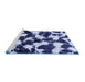 Sideview of Machine Washable Abstract Blue Modern Rug, wshabs1946blu