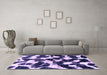 Machine Washable Abstract Purple Modern Area Rugs in a Living Room, wshabs1946pur