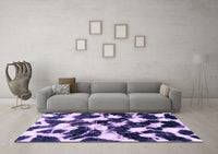 Machine Washable Abstract Purple Modern Rug, wshabs1946pur