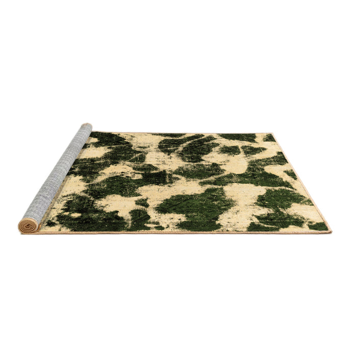 Sideview of Machine Washable Abstract Brown Modern Rug, wshabs1946brn