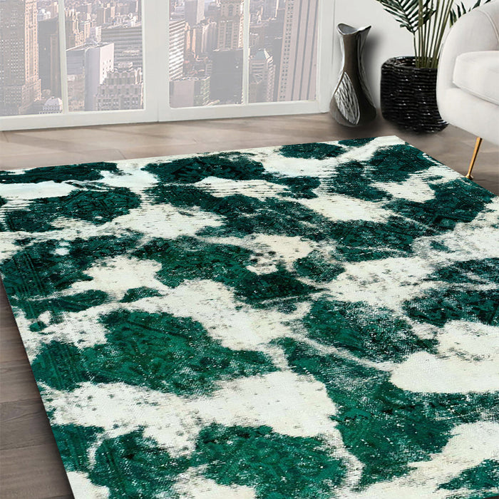 Machine Washable Abstract Metallic Silver Gray Rug in a Family Room, wshabs1946