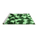 Sideview of Machine Washable Abstract Emerald Green Modern Area Rugs, wshabs1946emgrn