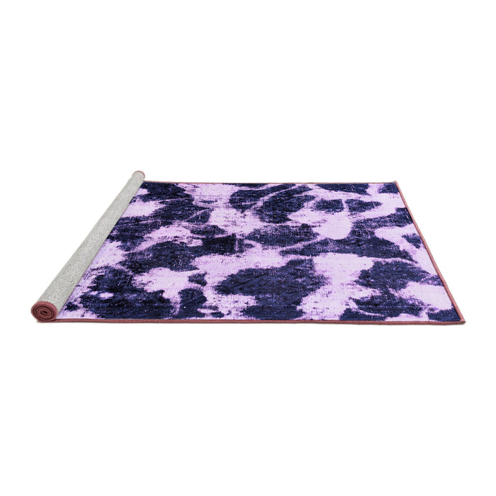 Sideview of Machine Washable Abstract Purple Modern Area Rugs, wshabs1946pur