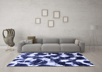 Machine Washable Abstract Blue Modern Rug, wshabs1946blu