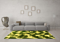 Machine Washable Abstract Yellow Modern Rug, wshabs1946yw