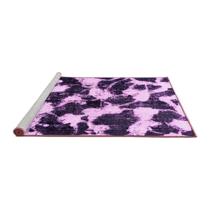 Sideview of Machine Washable Abstract Pink Modern Rug, wshabs1946pnk