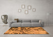 Machine Washable Persian Orange Bohemian Area Rugs in a Living Room, wshabs1947org