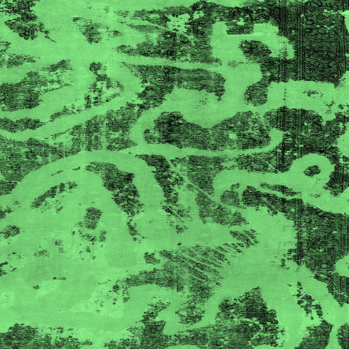 Square Machine Washable Persian Emerald Green Bohemian Area Rugs, wshabs1947emgrn