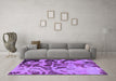 Machine Washable Persian Purple Bohemian Area Rugs in a Living Room, wshabs1947pur