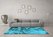 Machine Washable Persian Light Blue Bohemian Rug in a Living Room, wshabs1947lblu