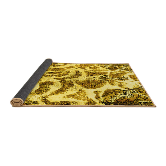 Sideview of Abstract Yellow Modern Rug, abs1948yw