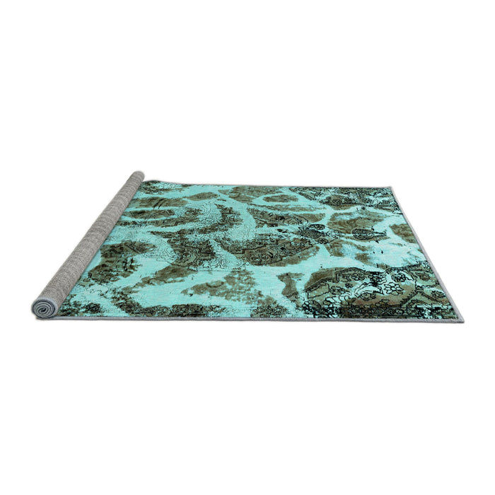 Sideview of Machine Washable Abstract Light Blue Modern Rug, wshabs1948lblu