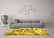 Machine Washable Abstract Yellow Modern Rug in a Living Room, wshabs1948yw