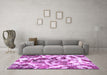 Machine Washable Abstract Purple Modern Area Rugs in a Living Room, wshabs1948pur