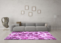 Machine Washable Abstract Purple Modern Rug, wshabs1948pur