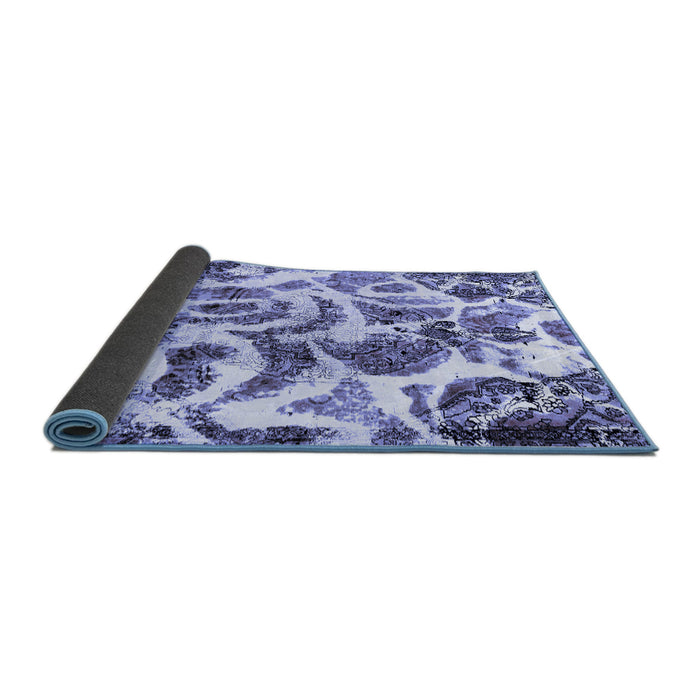 Sideview of Abstract Blue Modern Rug, abs1948blu