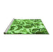 Sideview of Machine Washable Abstract Green Modern Area Rugs, wshabs1948grn