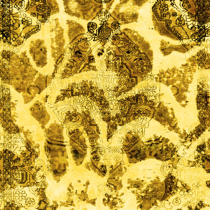 Machine Washable Abstract Yellow Modern Rug, wshabs1948yw