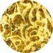 Round Machine Washable Abstract Yellow Modern Rug, wshabs1948yw