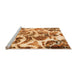 Sideview of Machine Washable Abstract Orange Modern Area Rugs, wshabs1948org