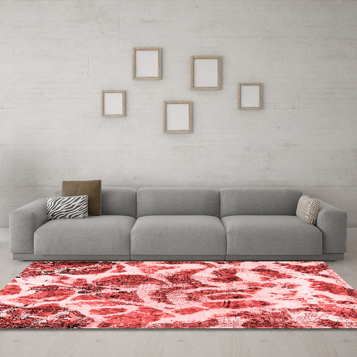 Modern Red Washable Rugs