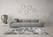 Machine Washable Abstract Gray Modern Rug in a Living Room,, wshabs1948gry