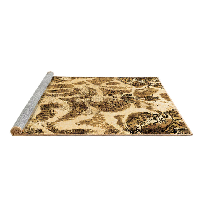 Sideview of Machine Washable Abstract Brown Modern Rug, wshabs1948brn