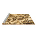 Sideview of Machine Washable Abstract Brown Modern Rug, wshabs1948brn