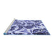 Sideview of Machine Washable Abstract Blue Modern Rug, wshabs1948blu