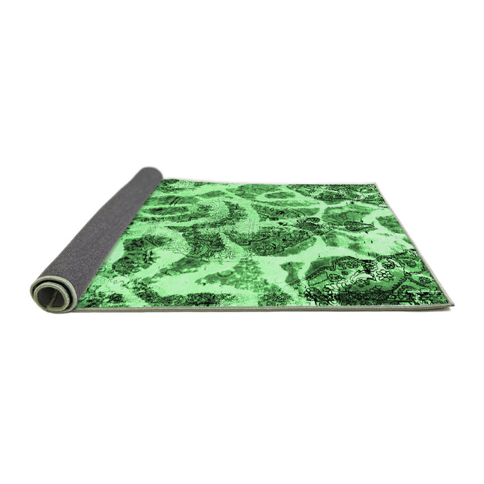 Sideview of Abstract Emerald Green Modern Rug, abs1948emgrn
