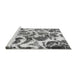 Sideview of Machine Washable Abstract Gray Modern Rug, wshabs1948gry