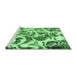 Sideview of Machine Washable Abstract Emerald Green Modern Area Rugs, wshabs1948emgrn