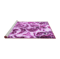 Sideview of Machine Washable Abstract Purple Modern Area Rugs, wshabs1948pur