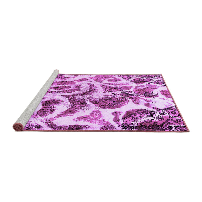 Sideview of Machine Washable Abstract Purple Modern Area Rugs, wshabs1948pur