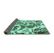 Sideview of Abstract Turquoise Modern Rug, abs1948turq