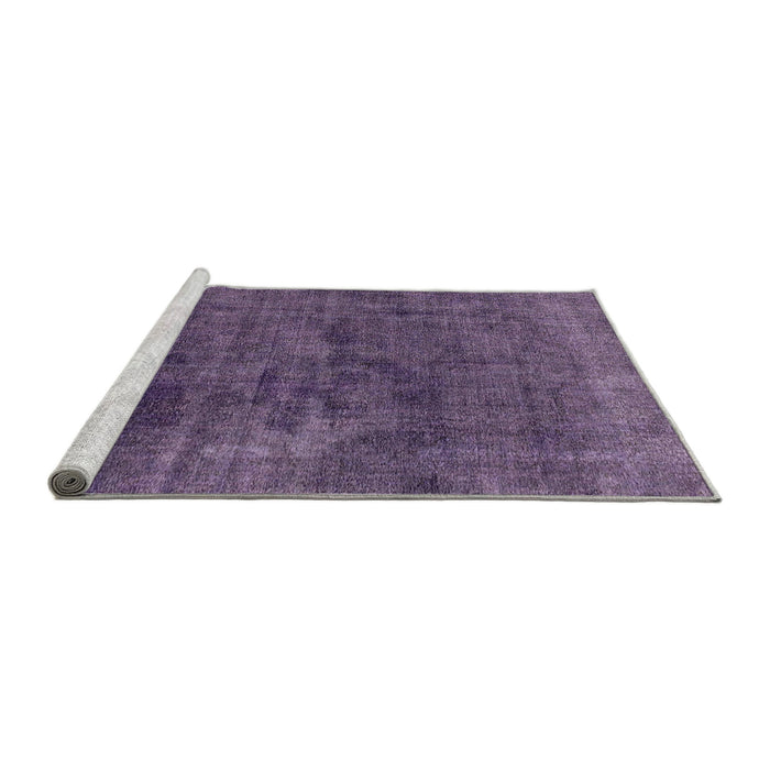 Sideview of Machine Washable Abstract Purple Rug, wshabs1949