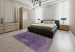 Machine Washable Abstract Purple Rug in a Bedroom, wshabs1949