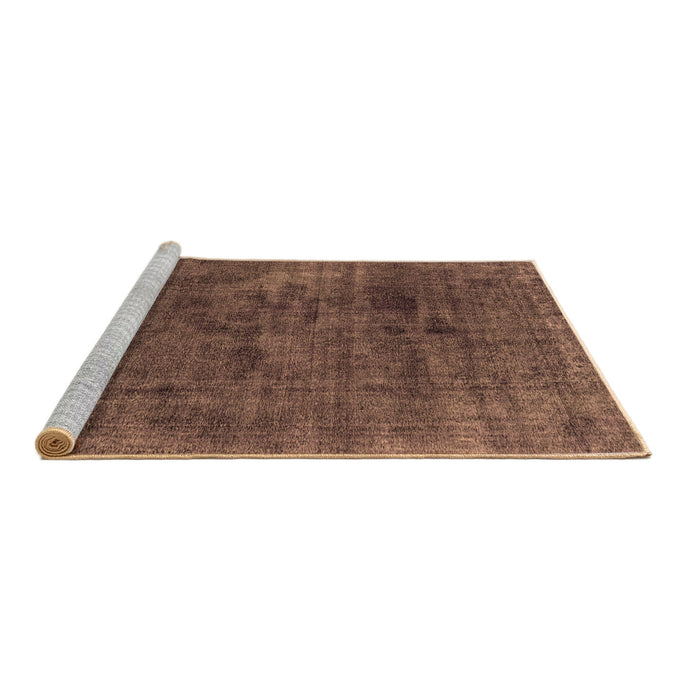 Sideview of Machine Washable Abstract Brown Modern Rug, wshabs1949brn