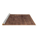 Sideview of Machine Washable Abstract Brown Modern Rug, wshabs1949brn