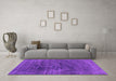 Machine Washable Abstract Purple Modern Area Rugs in a Living Room, wshabs1949pur