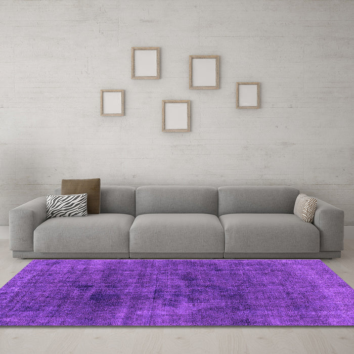 Machine Washable Abstract Purple Modern Area Rugs in a Living Room, wshabs1949pur
