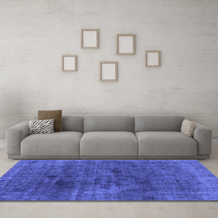 Machine Washable Abstract Blue Modern Rug in a Living Room, wshabs1949blu