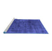 Sideview of Machine Washable Abstract Blue Modern Rug, wshabs1949blu