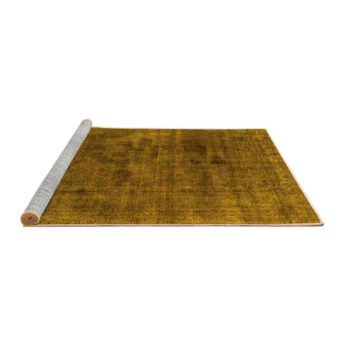 Sideview of Machine Washable Abstract Yellow Modern Rug, wshabs1949yw